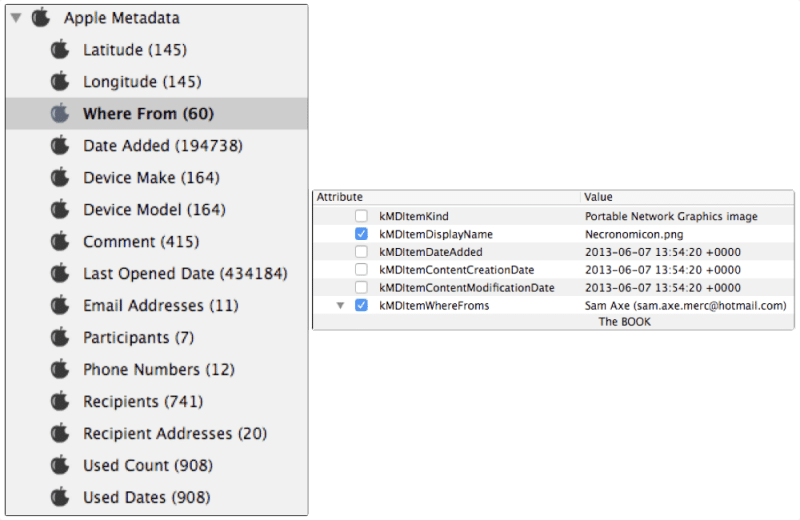 RECON LAB Apple metadata UI
